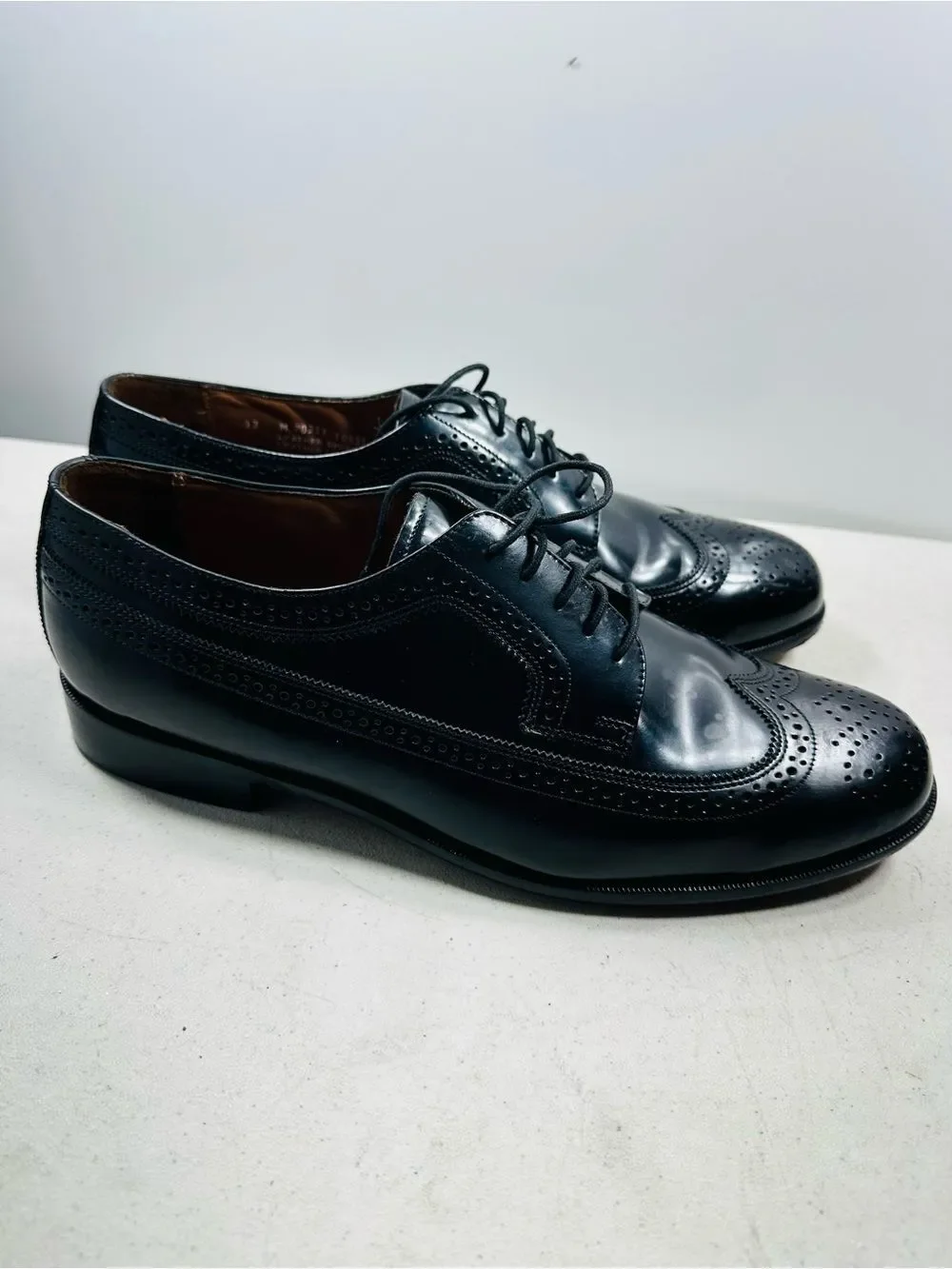 Bostonian Mens Dress Shoes 13 Mansfields Wingtip Black Leather